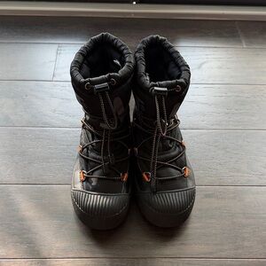 Moon Boot Black and Orange Kids Snow Boots
